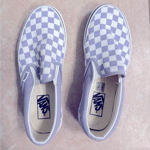 Van’s Women Classic Slip-On Checkerboard Shoe -Purple Size 8.5